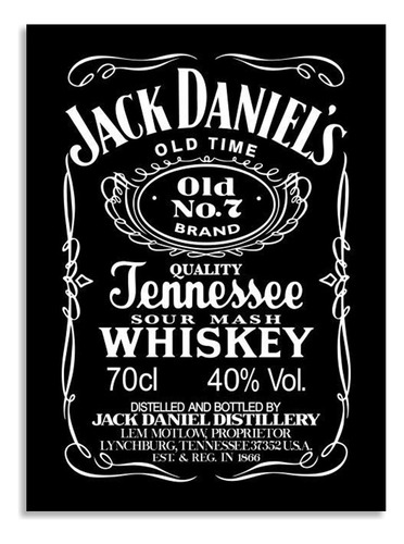 Cuadro Decorativo En Mdf De 50 * 35 Jack Daniels Whisky