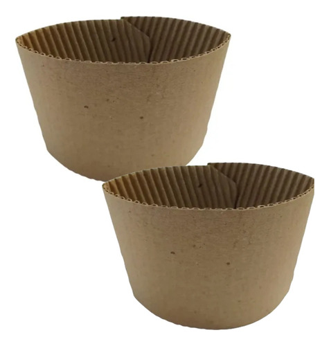 Collarines De Vasos Polipapel 355 Cc / 12 Oz X 1.000 Unid. Marrón Claro