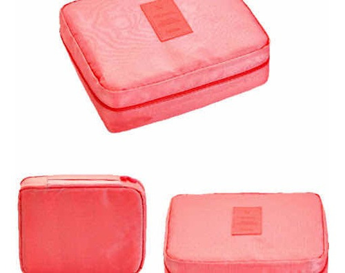 Neceser, Cosmetiquera, Travel Pouch, Estuche Color Coral