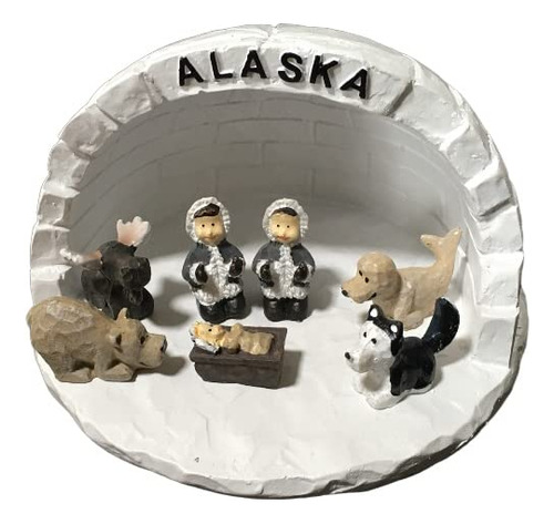 Alaska Eskimo Nativity Mini Igloo Set 8 Piezas