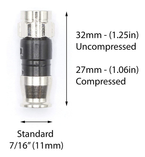 Conector Compresion Coaxial Rg6 Rg11 Rg59 Plateado 4pack ...