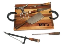 Comprar Utensilios Parrilla Tabla Asado Picadas Madera Dura 40x30