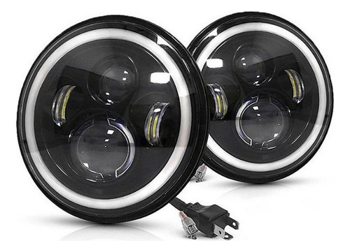 Faro Led 7 H4 Angel Eye Escarabajo Combi Jeep Wrangler 2