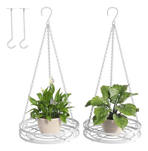 Colgador De Plantas, 2 Soportes Para Plantas Colgantes Blanc