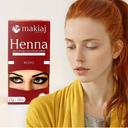 Henna Sobrancelhas Makiaj Ruivo 1,5g com Fixador e Pazinha