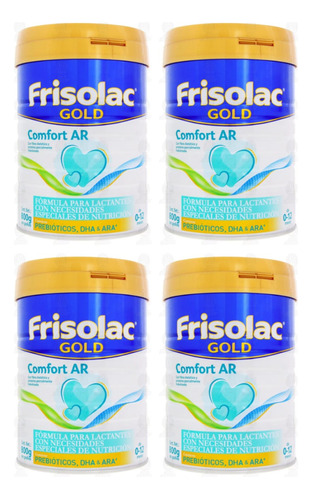 4 Latas De Leche Fórmula Frisolac Gold Comfort Ar De 800 G