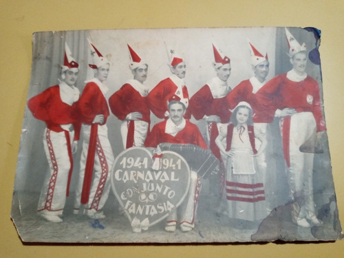 Antigua Foto Carnaval Del Año 1.941 Conjunto Fantasía