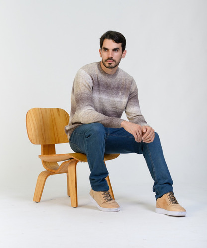 Sweater Degrade Hombre Brooksfield Cuello Redondo Lana 4064b