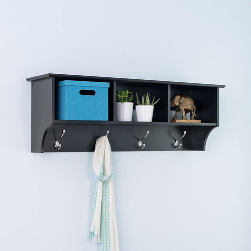 Prepac Entrada Cubbie Shelf, Negro