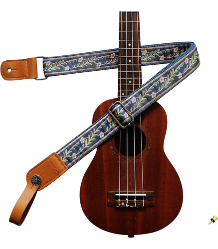 Correa De Ukulele De Malla Suave  Jasmine  Azul Vintage...