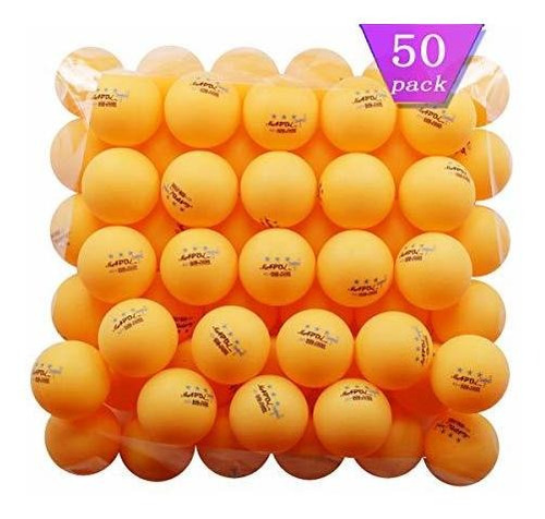 Mapol 50-pack Naranja 3 Estrellas Premium Pelotas De Ping Po