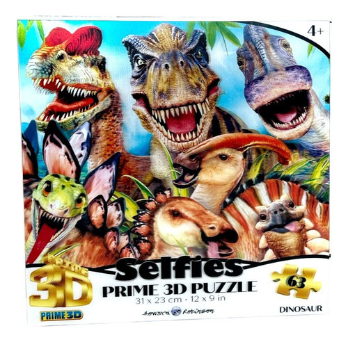Puzzle Rompecabezas 3d Selfies Dinosaurios 63 Piezas