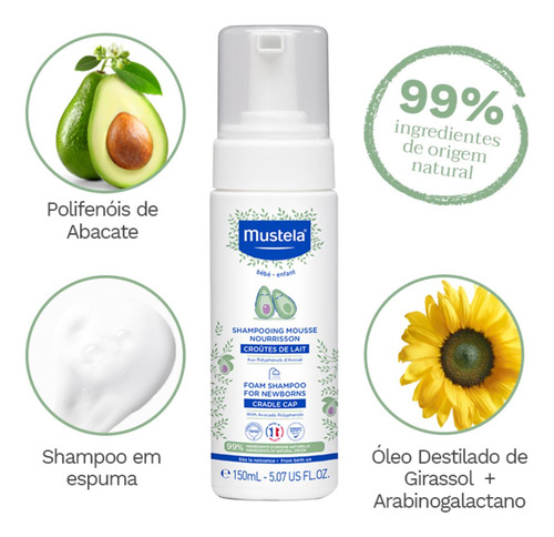 Mustela Shampoo Especial Espuma Recém Nascido 150ml - 02un