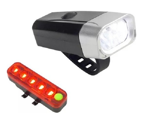 Set Luces Led Delantera Y Trasera Recargable Para Bicicleta.