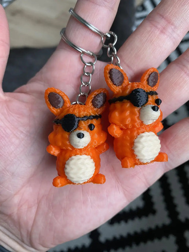 Set 4 Llaveros Fnaf Estilo Crochet Impreso En 3d