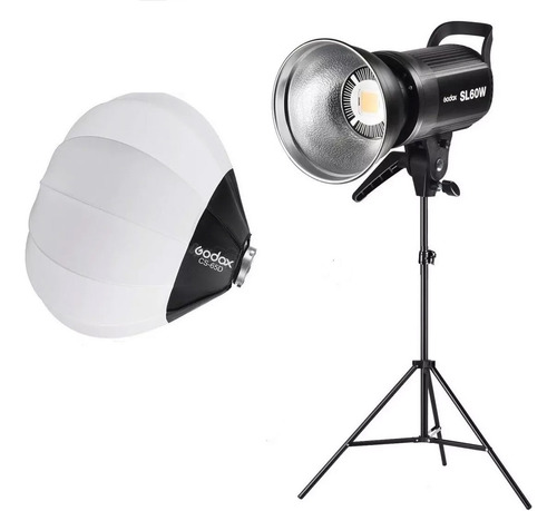 Lâmpada Led Godox Sl60w Softbox Lanterna Ou Octa 120 E Tripé