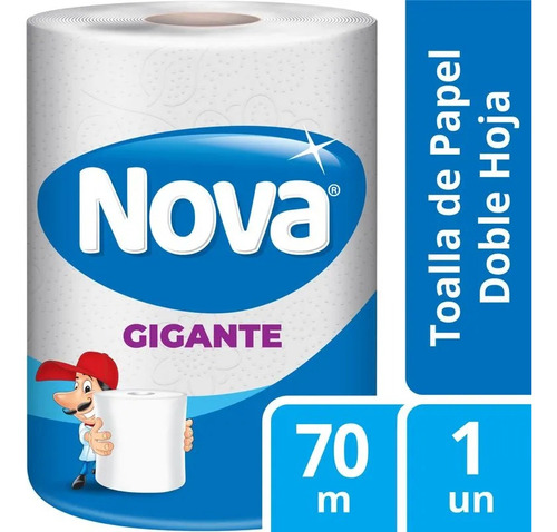 Toalla De Papel Nova Doble Hoja Gigante 1 Un 70 Mt