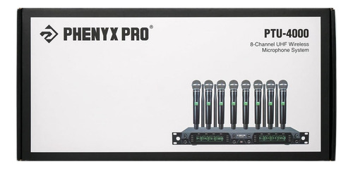Sistema de microfone sem fio Phenyx Pro, 8 canais