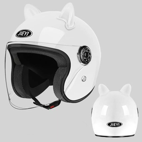 Casco De Motocicleta Con Orejas Gato Para Hombres Y Mujeres