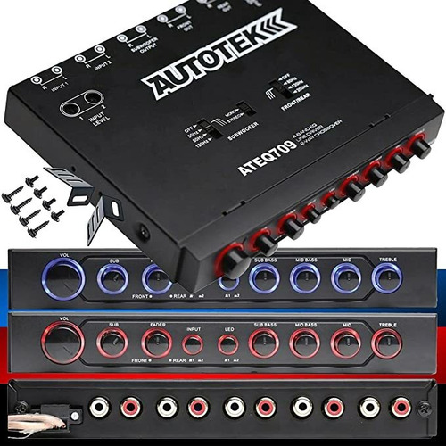 Autotek Ateq709 Ecualizador De Audio De 4 Bandas Con Crosso.