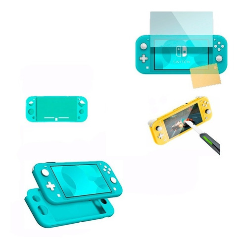 Funda/silicona/nintendo Switch Lite/mini +vidrio Templado