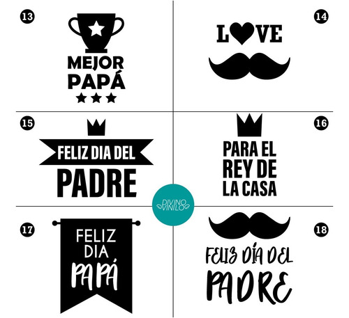 Imagen 4 de 5 de Vinilos Día Del Padre Para Frascos, Latitas, Cajas, Etc