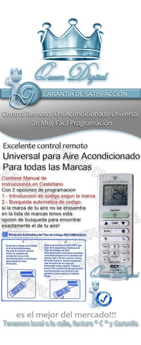 Control Remoto Aire Acondicionado Universal Split Toda Marca