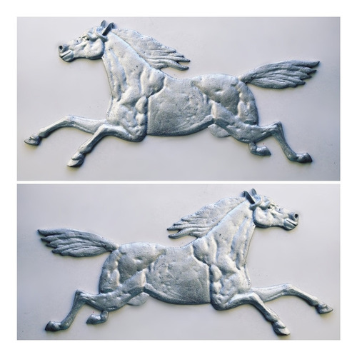 Mega Caballos 89 Cm Decorativos Hechos En Aluminio (par)