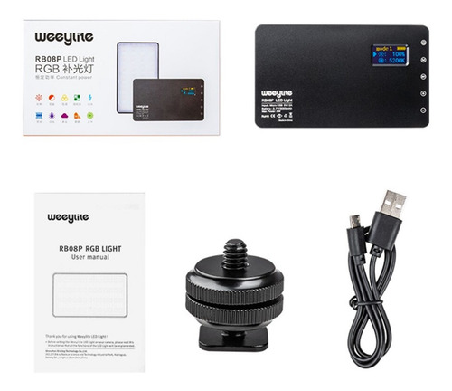Imagem 2 de 5 de Ied Weeylite Rb08p Rgb - Iluminador Portátil 2500k-8500k