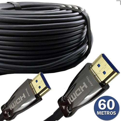 Imagem 4 de 5 de Cabo Hdmi 2.1 Fibra Óptica 4k X 8k 48gb Hdr10 - 60 Metros