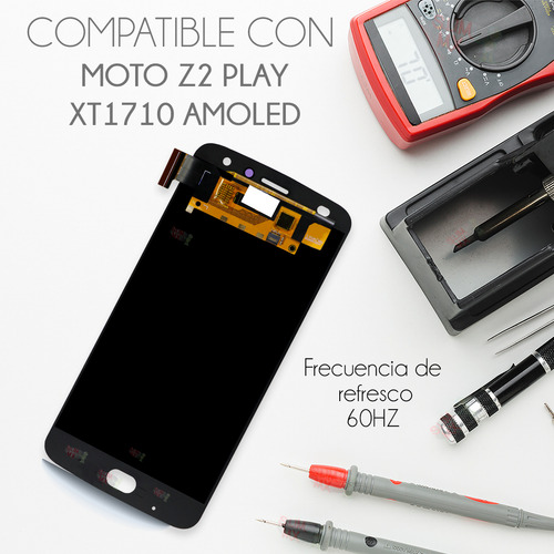 Pantalla Completa Compatible Con Moto Z2 Play Xt1710 Amoled Color Negro