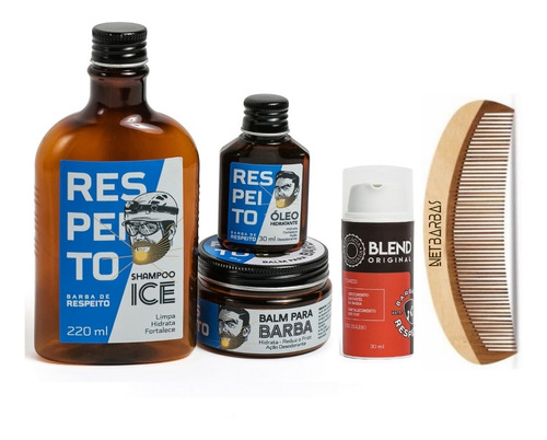 Kit Ice + Blend Original Barba De Respeito - Pente De Brinde