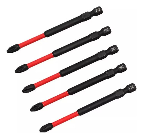 5 Puntas Impacto Para Milwaukee Ph2 X 90mm Resistentes