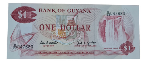 Billetes Mundiales : Guyana  1 Dolar Año 1996 Guayana