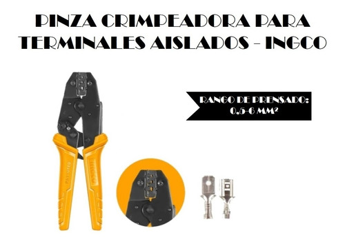 Pinza Crimpeadora Para Terminales Aislados - Ingco