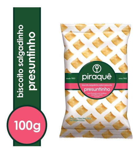 Biscoito Salgado Piraque Presuntinho 100g- Kit 10 Unidades