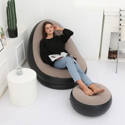 Sofá Inflable Con Mini Puff Para Pies
