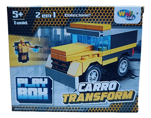 Kit 4 Blocos De Montar Play Box Veículos Construção E Robô Quantidade De Peças 190 Versão Do Personagem Veiculos De Construção