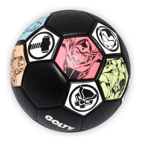Balón De Fútbol Competencia Golty Avengers Thermobonded No.4 Color Negro