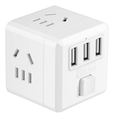 Enchufe Universal Adaptador Cubo 3 Tomas + 3 Usb