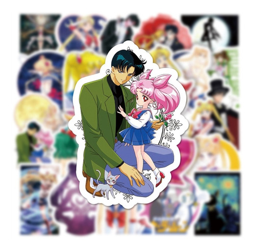 50 Stickers Sailor Moon - Etiquetas Autoadhesivas