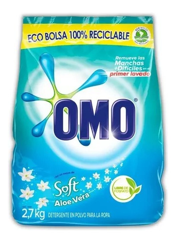 Detergente Omo Matic Con Soft Aloe Vera 2.7kg Limpio Y Suave