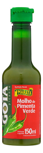 Molho de pimenta verde Maratá Gota sem glúten em frasco 150 ml