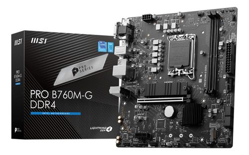 Tarjeta Madre Msi Pro B760m-g Ddr4 Lga1700 Micro Atx Pcie4.0