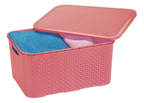Micro Caixa Organizadora Rattan 3.5l Cores - Monte Libano Cor Baby