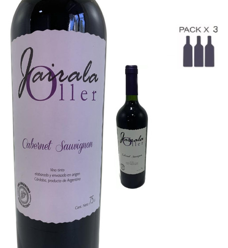 Vino Jairala Oller Cabernet Sauvignon Pulperia Cordobesa X3