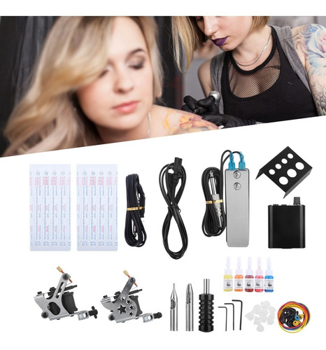 Imagen 9 de 9 de Kit De Tatuaje Profesional De Sombra De La Máquina Del Tatu