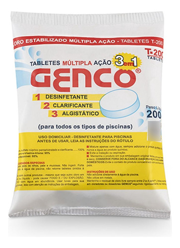 Tablete Multipla Acao 3em1 Genco 200g