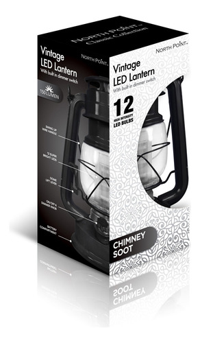 Linterna Led Con Dimmer Vintage A Pilas D North Point Linterna Negro