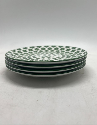 Vajilla 16 Piezas Cerámica Elegante Royal Haus Resistente Color Verde Flor